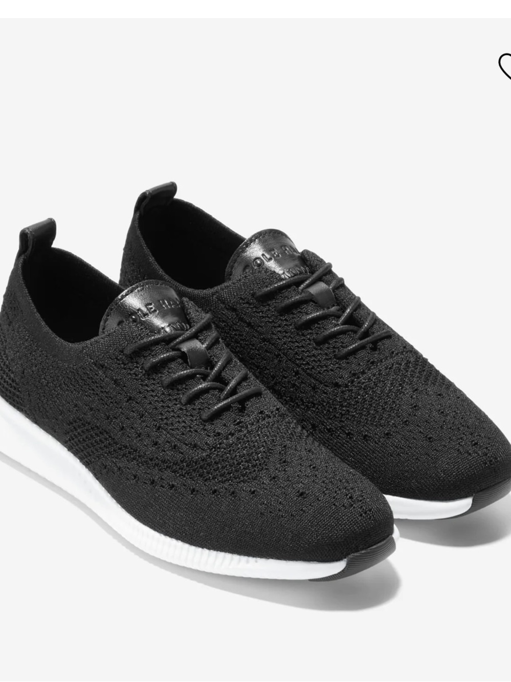 Cole Haan Black Knit Wingtip-Style Stitchlite Sneakers